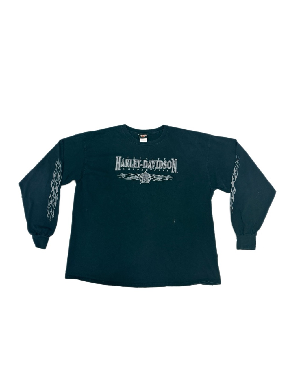 Harley Davidson Sheriff Flame Sleeve Long Sleeve Tee